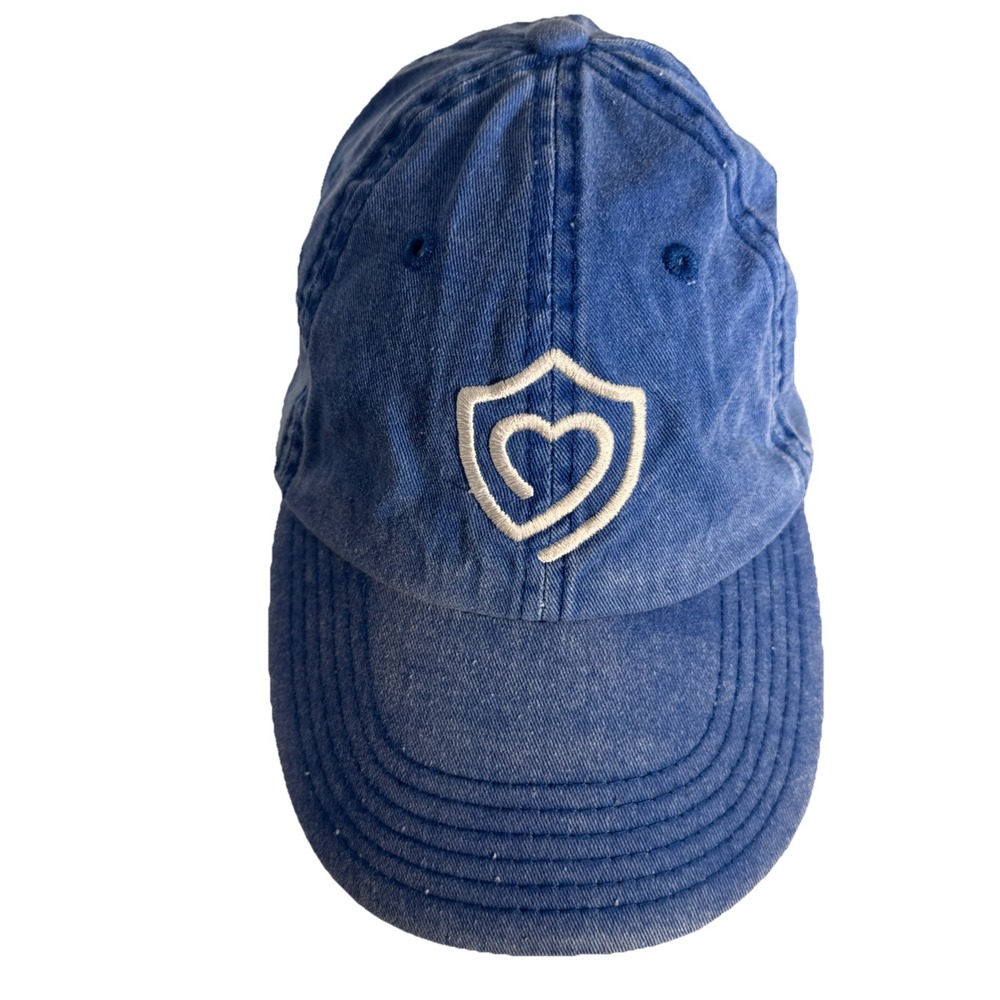 HitWear Blue Washed Cotton Shield Heart‎ Logo Baseball Cap One Size Fits All